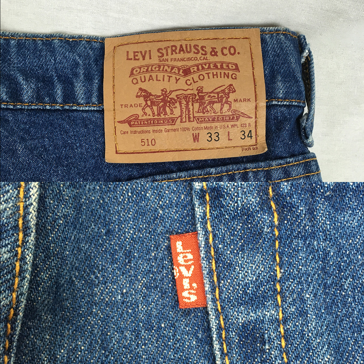 Levi's リーバイス 510 510-7417 米国製 96年 デニム パンツ ジーンズ W33 L34 ジップフライ 刻印501_画像9