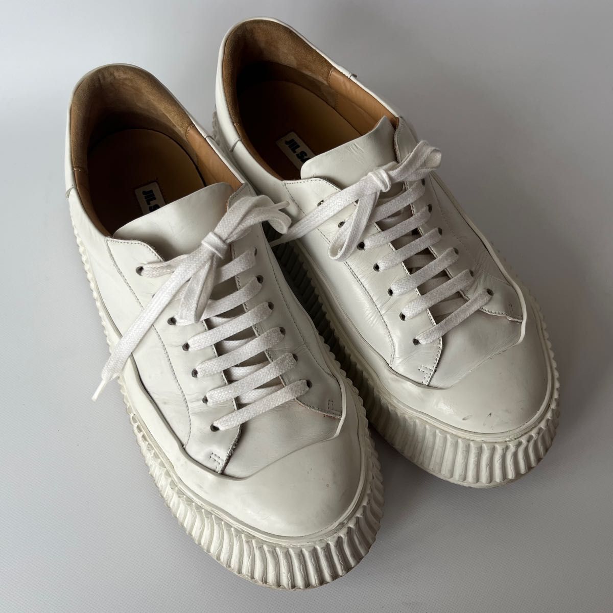 元箱付 ジルサンダー プラットフォーム レザースニーカー 厚底 37 JIL SANDER ジルサンダー プラットフォームスニーカー 厚底