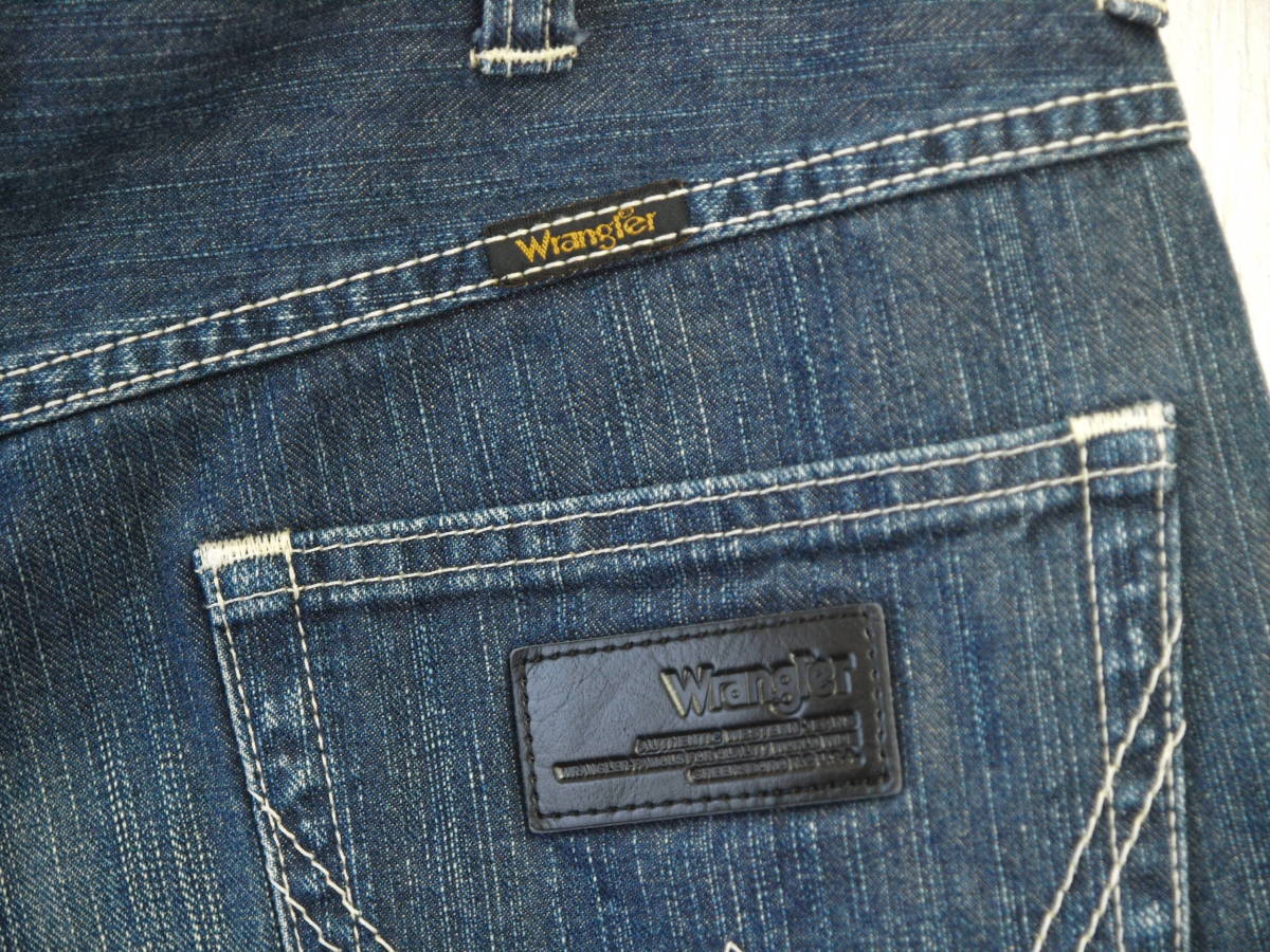 ♪服4144_P5♪ デニムハーフパンツ wrangler ラングラー サイズW=32インチ(実測で90cm位)　股下36cm位 Used ～iiitomo～_画像6