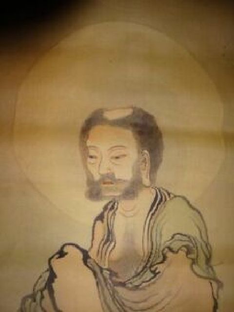 ヤフオク 稀少 1927年 昭和2年 人物画 着物 トンスラ 剃髪