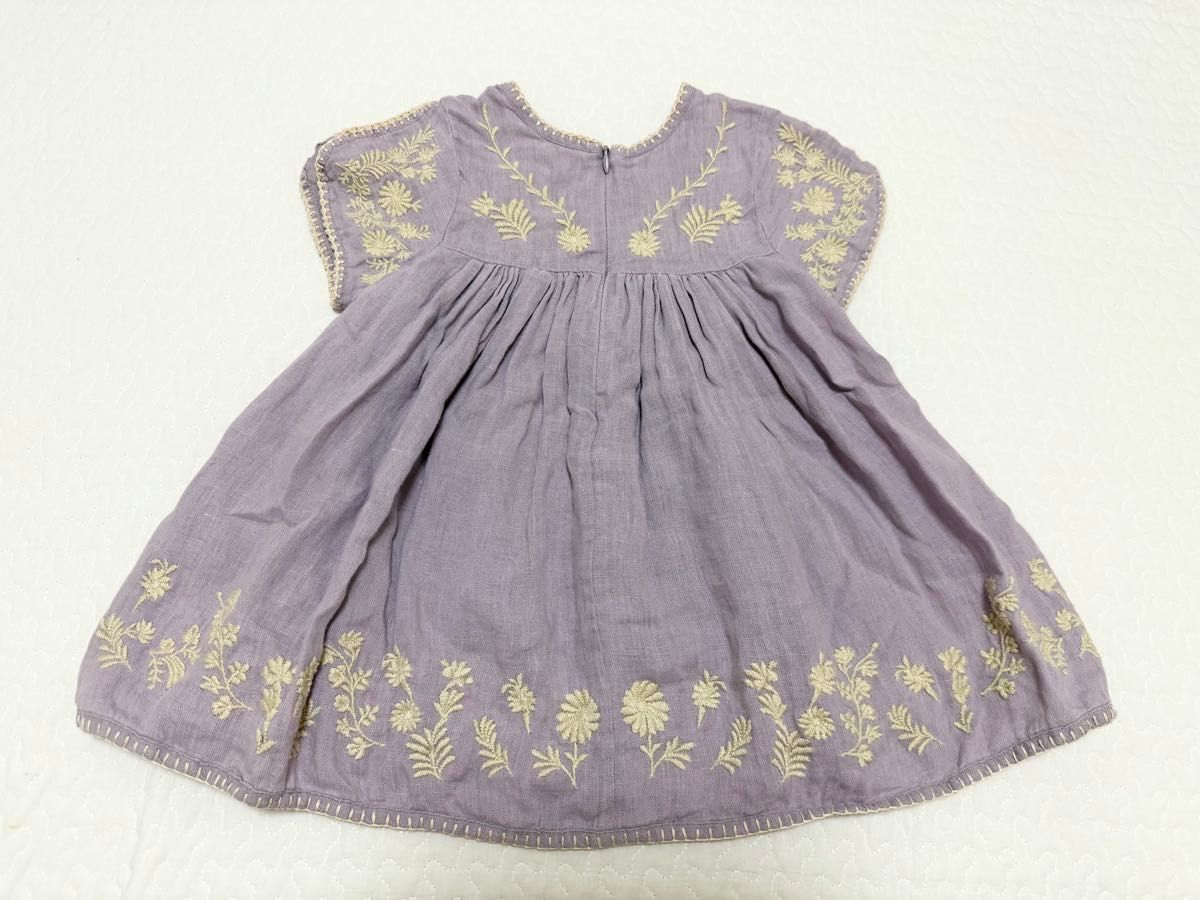 apolina 24ss ワンピース 2-3y apolina stevie dress 2-3y wisteria 花柄刺繍 ワンピース