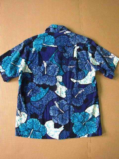 N112*70~80s Vintage гавайская рубашка Hawaiian гибискус рисунок MADE IN HAWAII хлопок 
