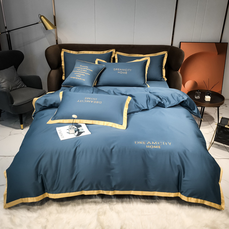 人気ブランドを 【73】キング/ベッド用カバー4点セット濱麗藍 セット
