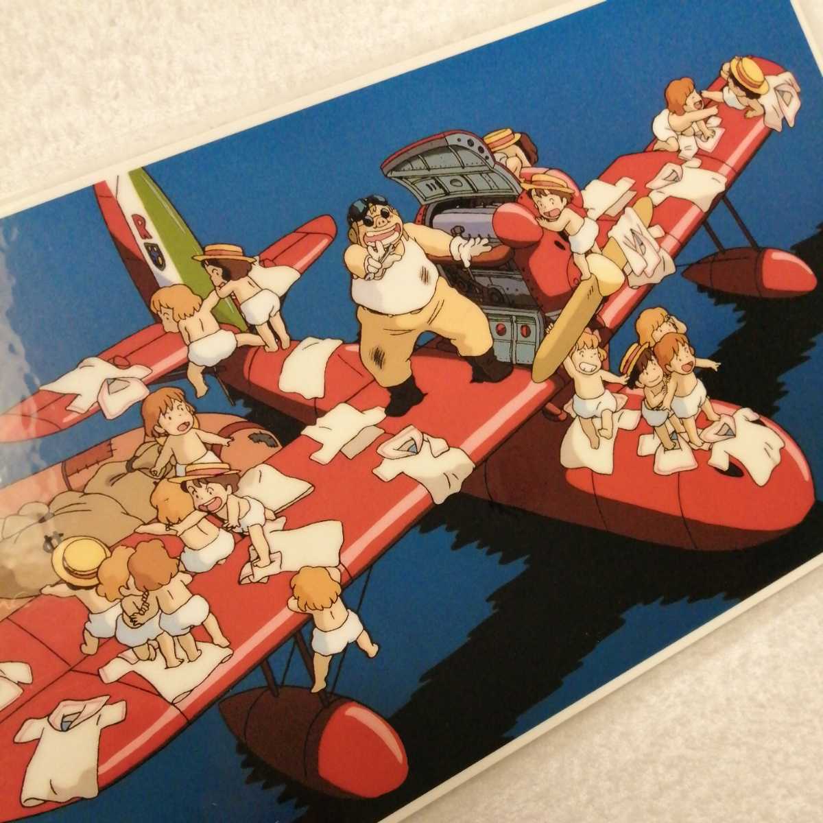  Studio Ghibli .. pig Ghibli card illustration . laminate card panel postcard poster Miyazaki . height field .poruko