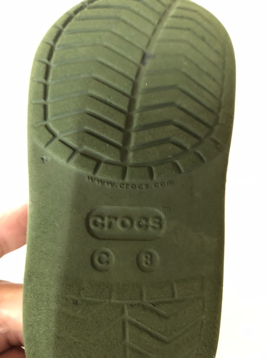 * CROCS* Crocs * Kids сандалии * 15.5cm* размер C8* темно-зеленый 