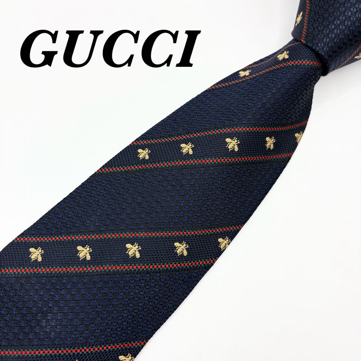 良品 GUCCI グッチ GG柄 ネクタイ 高級シルク Bee 蜂 美品 GUCCI グッチ GG柄 ネクタイ 高級シルク Bee 蜂 蜂柄