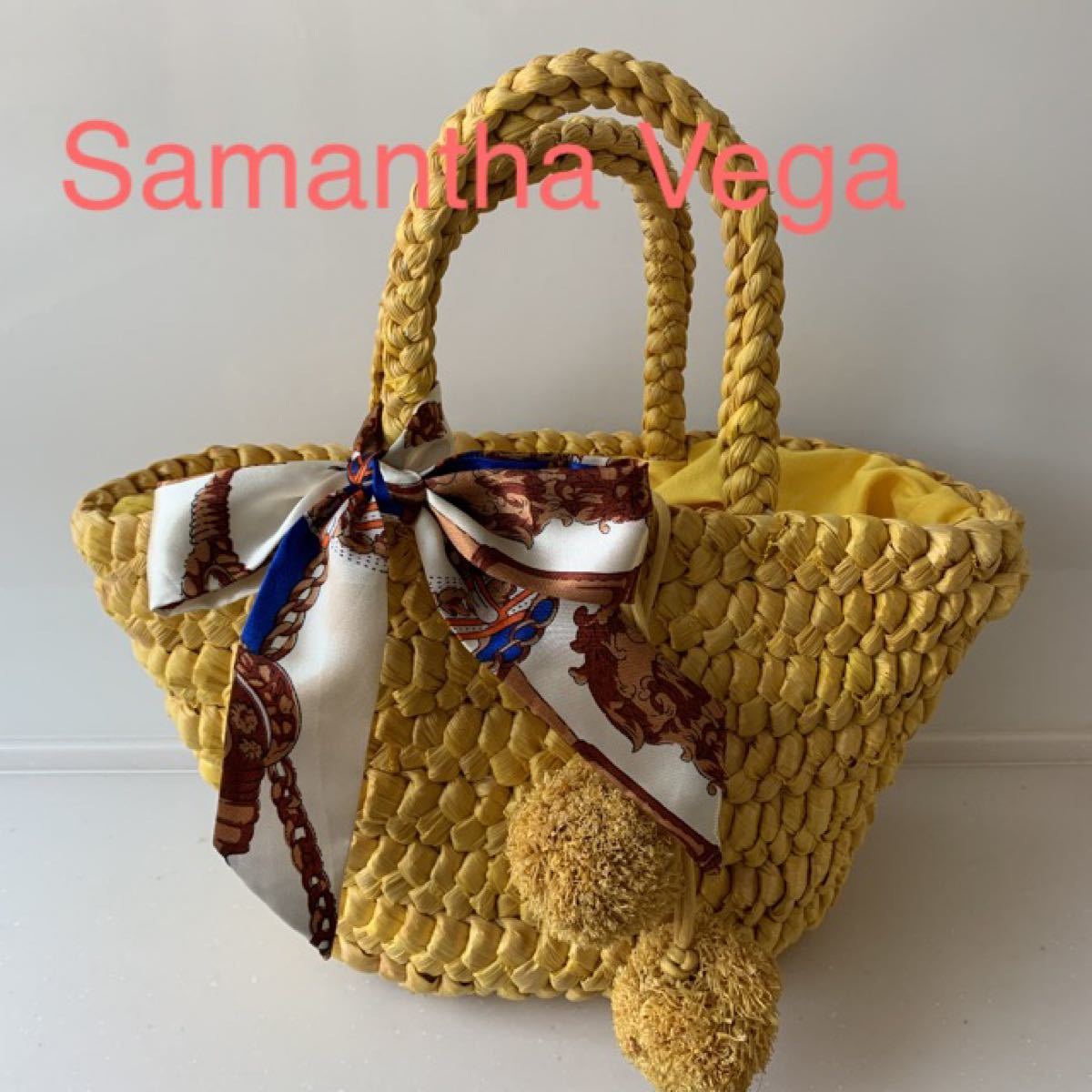 Paypayフリマ Samantha Vega サマンサベガ かごバッグ 黄色 正規品 Paypayフリマ Samantha Vega サマンサベガ かごバッグ 黄色 正規品