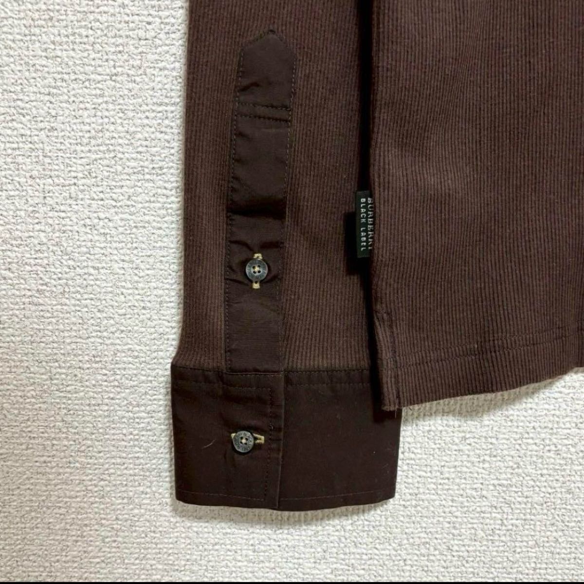 新品未使用 バーバリーブラックレーベル ポロシャツ ブラウン M BURBERRY> バーバリーブラックレーベル リブニットポロシャツ