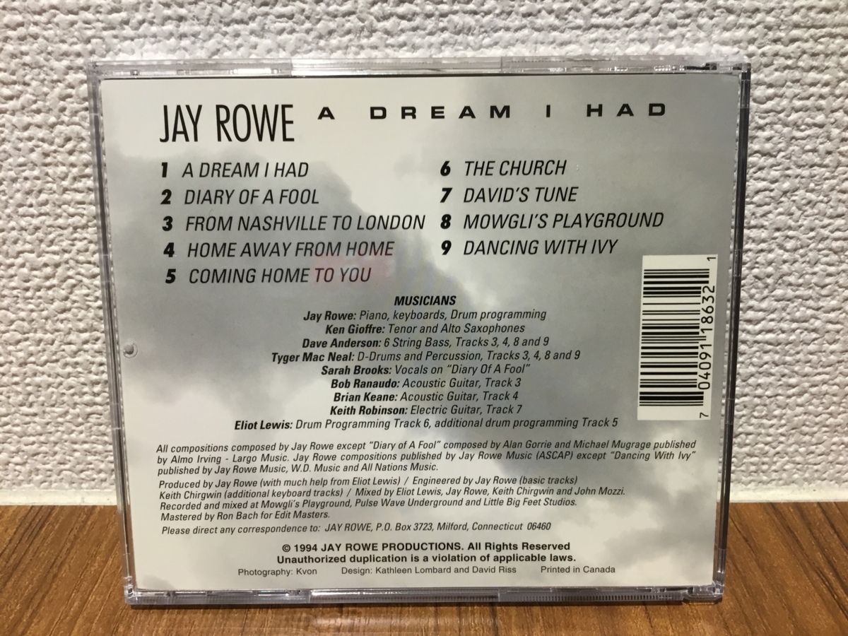 JAY ROWE / A DREAM I HAD (CD)_画像2