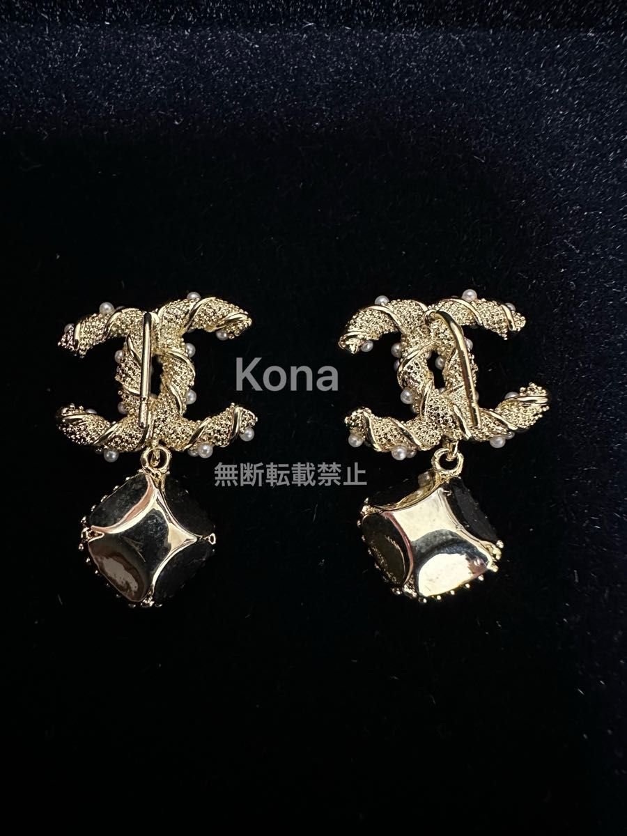 【CHANEL】フックピアス フラワー パール CCロゴ ゴールド CHANEL シャネル ココマーク パール ピアス ゴールド フック型