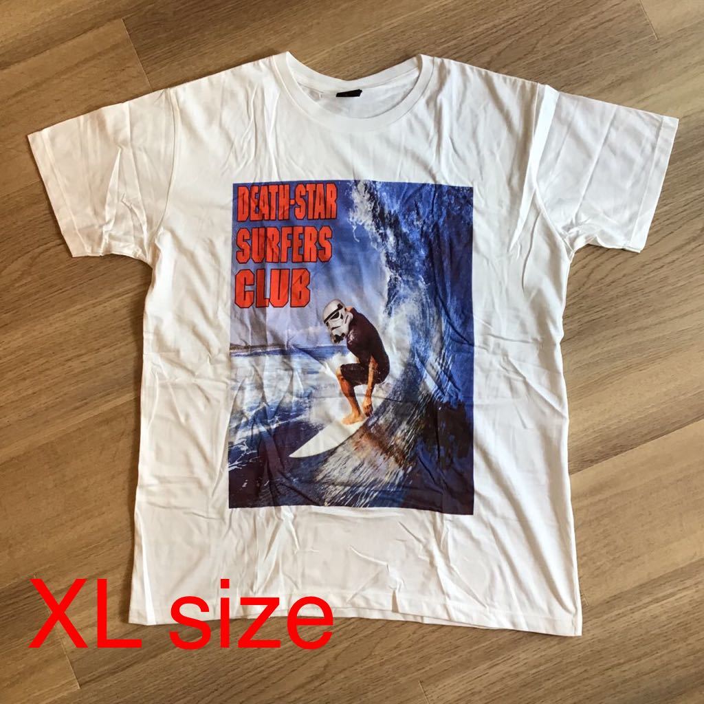 新品未使用品 STAR WARS Death Star surfers club Tシャツ ホワイト XL size_画像1