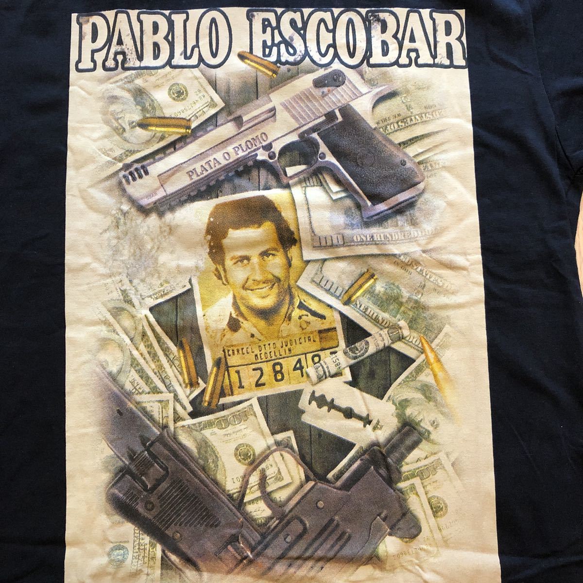 pablo escobar パブロ　ギャングスタ　Tシャツ　黒　Lサイズ 新品未使用_画像2