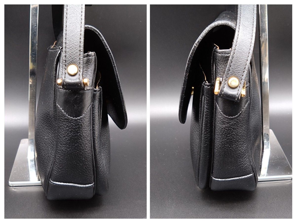 バーバリー ショルダーバッグ ノバチェック ブラック レザー フラップ