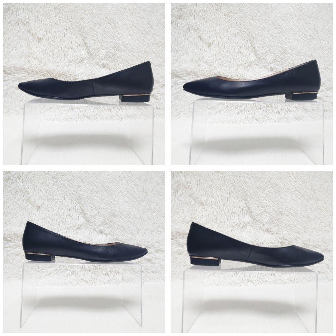 極美品✨DIANA フラットパンプス 24.5 ポインテッドトゥ 黒 ブラック DIANA ダイアナ ポインテッドトゥ フラット パンプス 黒 レザー