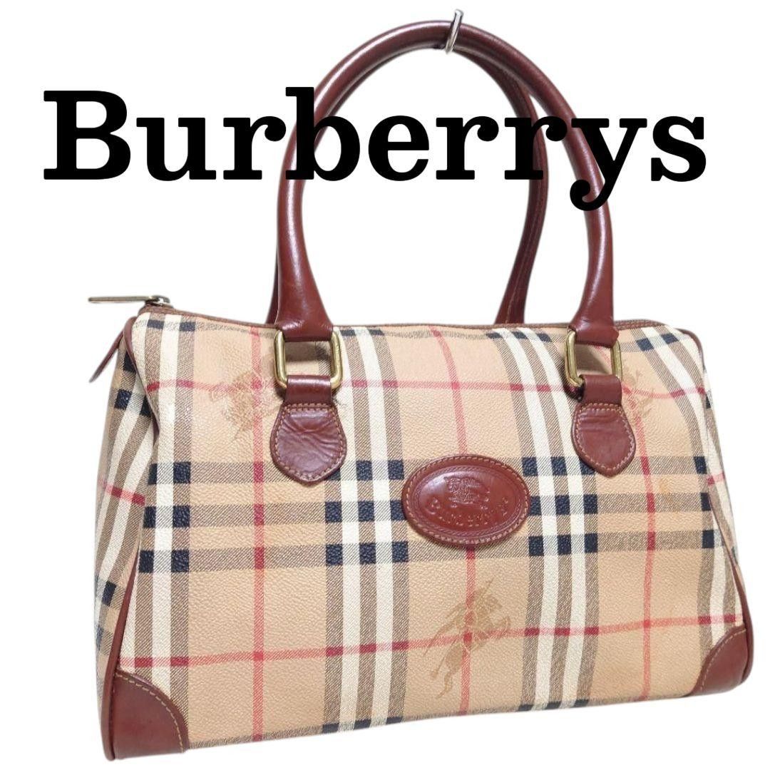 国内発送【Burberry】ハンドバッグ レザー チェック バーバリー ミニボストン ハンドバッグ ノバチェック PVC レザー