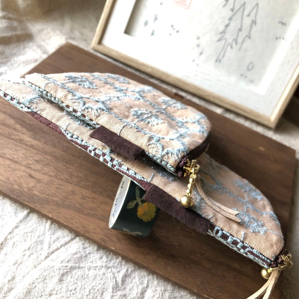 ミナペルホネン ポーチ2点セット ハンドメイド 325 2点セット・ミナペルホネン ポーチ ハンドメイド ハギレ 生地