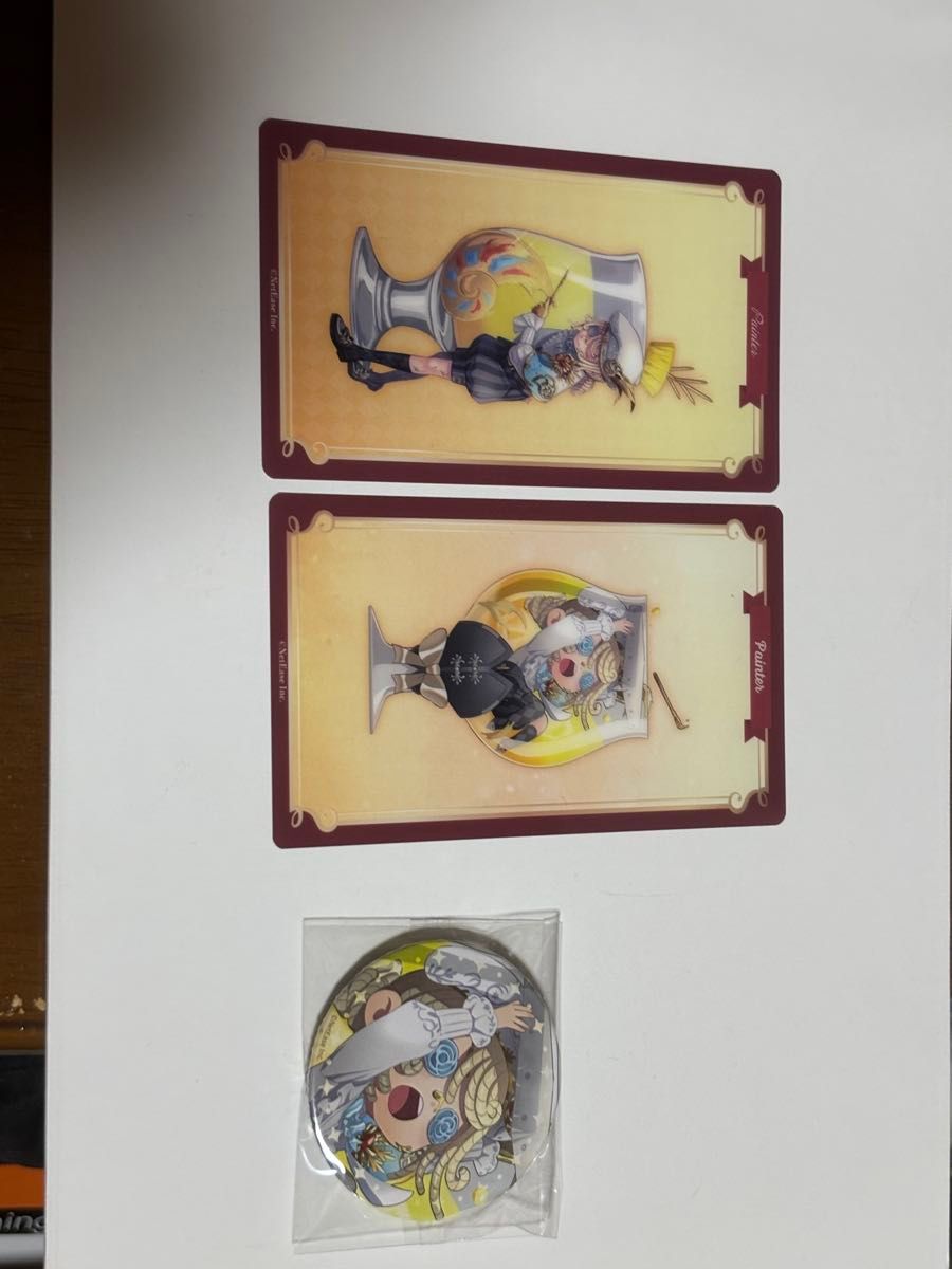 IdentityV 第五人格 画家 エドガー 缶バッジ パティシエ 第五人格 IdentityV 画家 エドガー カード2枚 缶バッジ1個