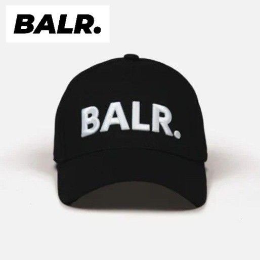 定価14300円新品タグ付ボーラーBALR刺繍ロゴベースボールキャップ黒 定価1 4万円】BALR ベースボールキャップ 新品タグ付き COTTON