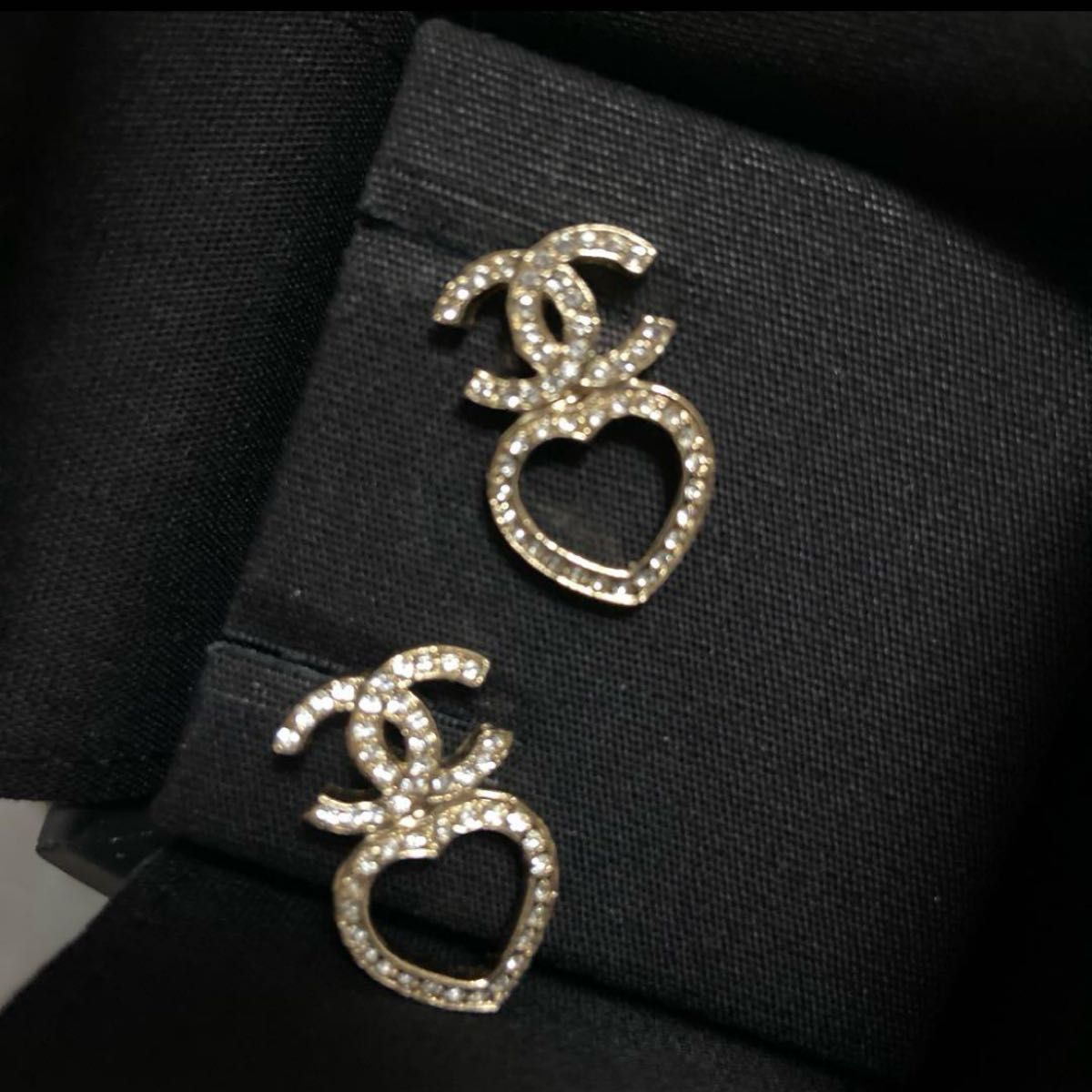 エレガントに揺れる♪【CHANEL】フラワー CCロゴ ピアス 美品】シャネル ピアス フラワー花 ラインストーン パール CC
