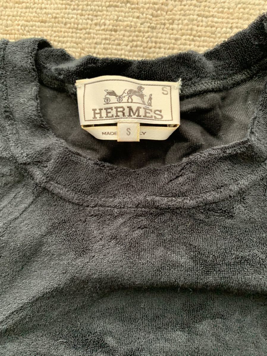 HERMES 黒　カットソー　レア　国内購入　エルメス_画像2