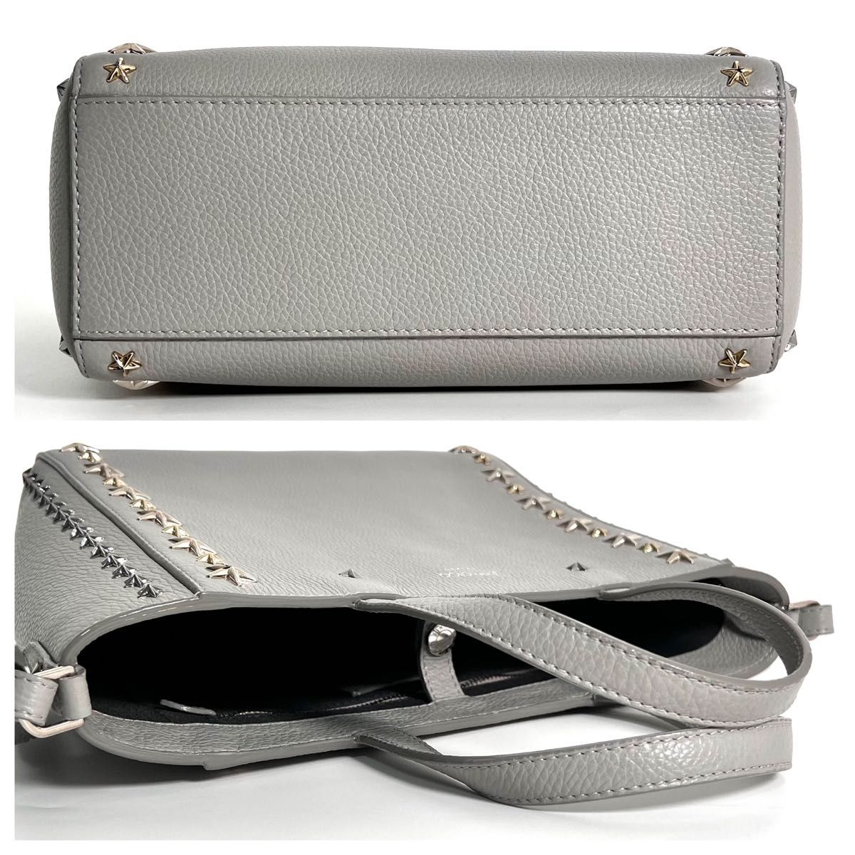 JIMMY CHOO グレー ショルダーバッグ シルバーグレー 価格相談可能】ほぼ未使用 JIMMY CHOO ジミーチュウ ペガシ