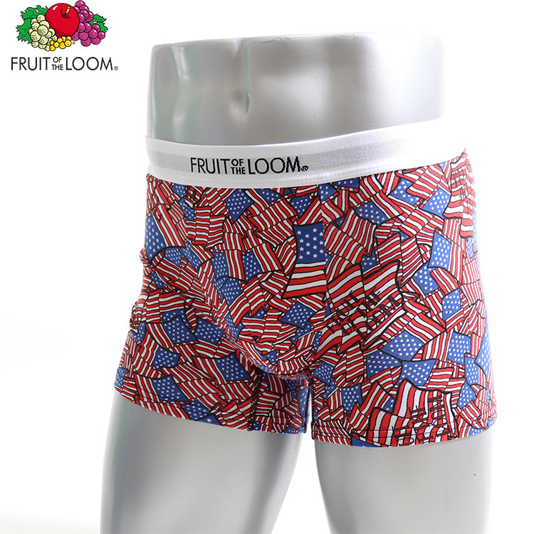 新品　アメリカ定番ブランド FRUIT OF THE LOOM フルーツオブザルーム 星条旗　USA　メンズボクサーパンツ　コットンストレッチ