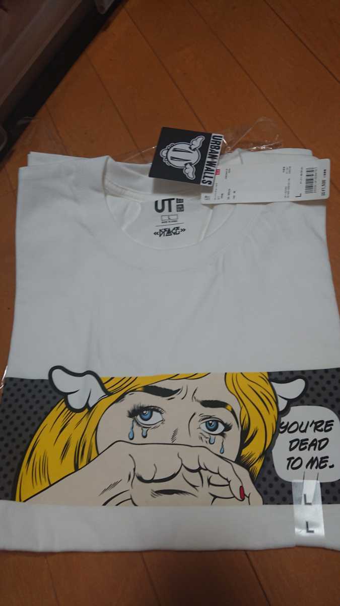 評価参照！新品！ビッグサイズ！Ｌサイズ UNIQLO UT アーバン ウォールズ ディーフェイス Tシャツ 匿名配送230円！_画像4