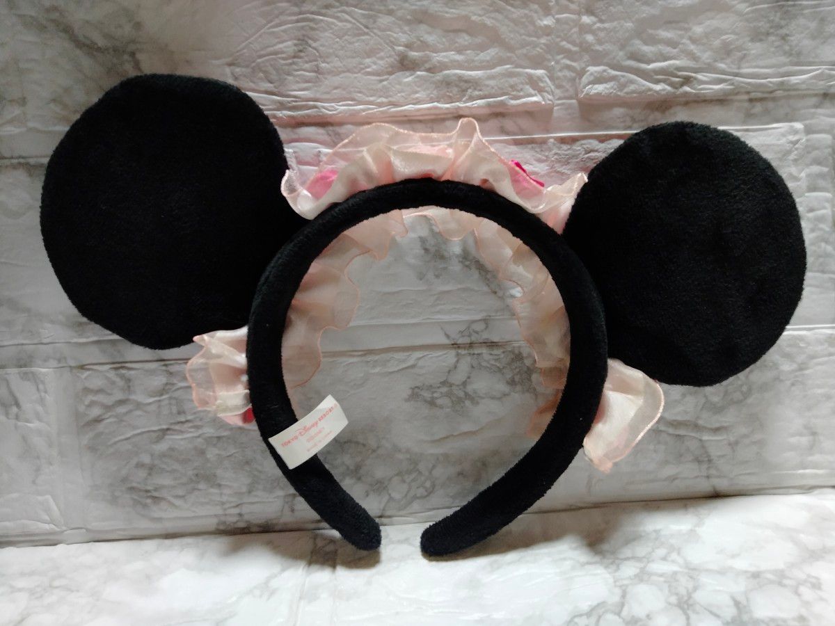 即日発送♪美品 ディズニー ミニー バラ&パール&フリル ピンク カチューシャ 即日発送/ディズニー ミニー バラ&パール&フリル ピンク