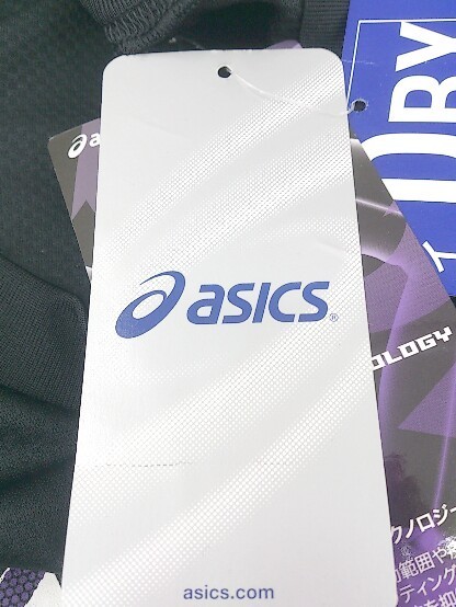 ◇ ●未使用● ASICS アシックス タグ付 バスケットボール プリント 長袖 スポーツウェア Tシャツ カットソー 0 ブラック メンズ_画像3