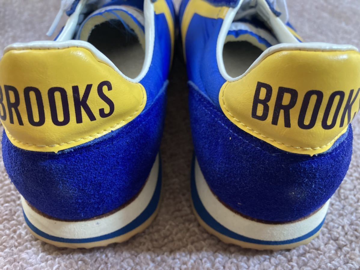 BROOKS ブルックス製 箱なしデッドストックスニーカー 25.0cm 青/黄_画像6