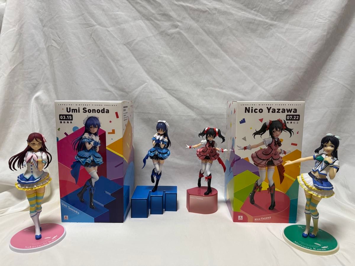 ラブライブ! μ's 園田海未 フィギュア 4体セット 開封美品4体セット】矢澤にこ 園田海未 バースデーフィギュア