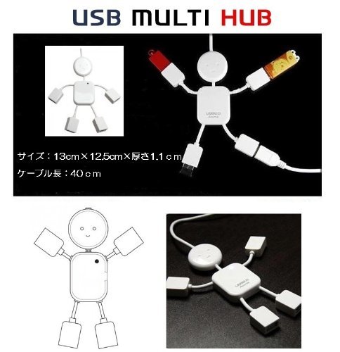 USBコンセント USB2.0対応 4ポートUSBハブ usb充電延長アダプター (人形型)_画像7