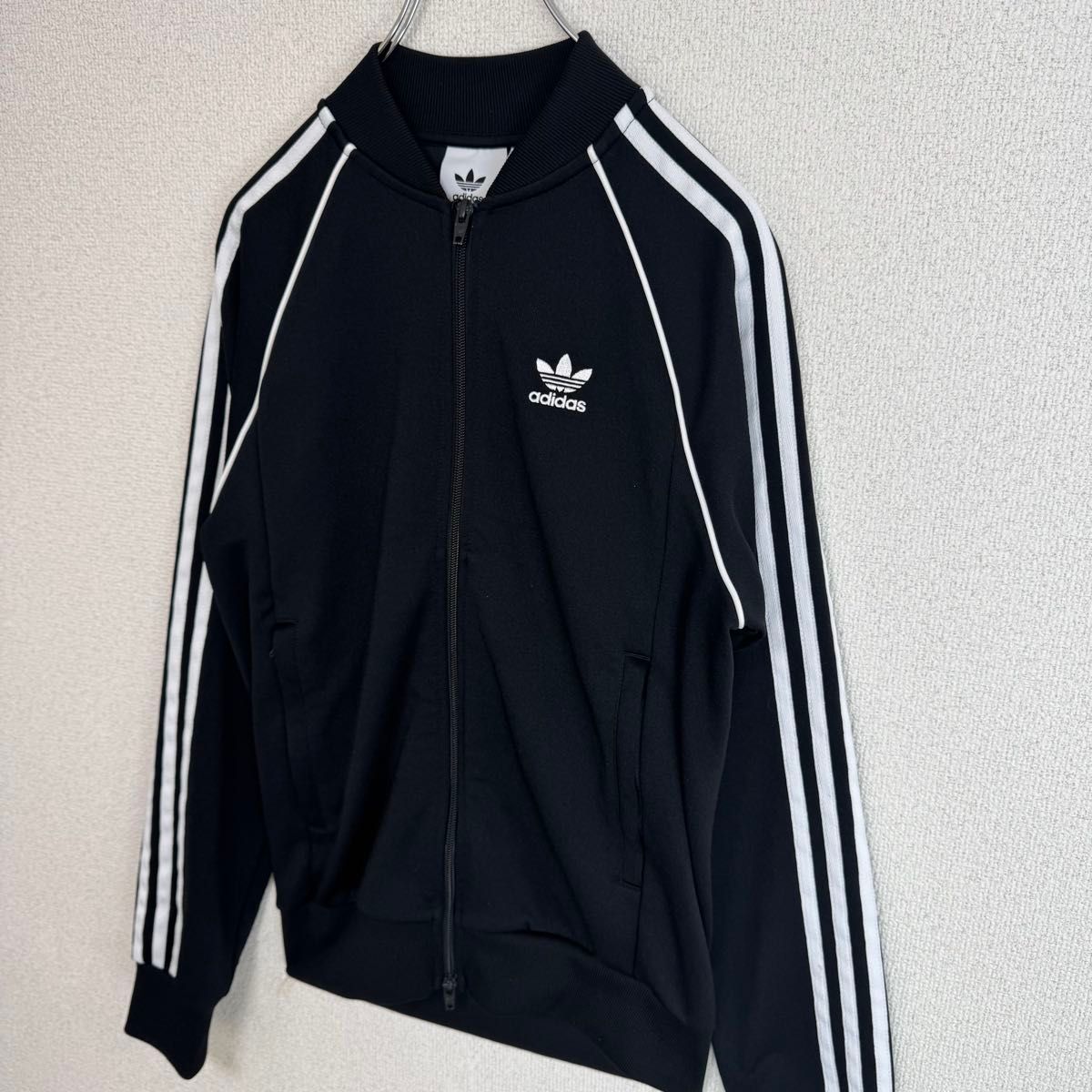 【希少デザイン】adidasジャージSST型 背面ビッグロゴ ブラックホワイトL adidas アディダス トラックジャケット ジャージ トレフォイル