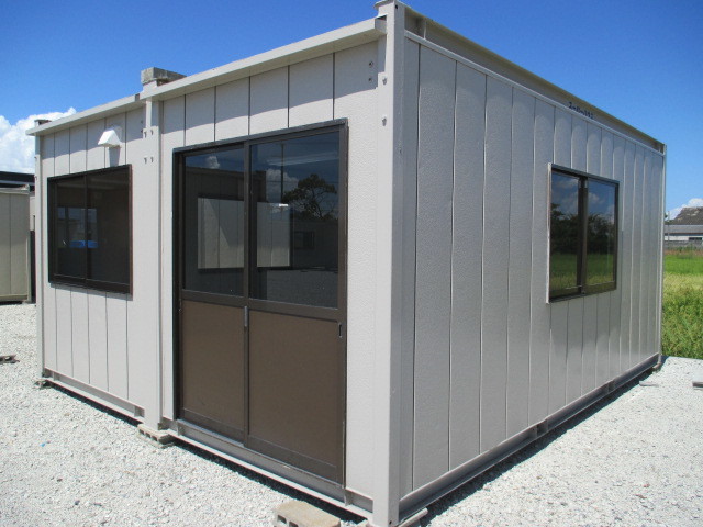 [ from Shiga ] super house container storage room unit house 8 tsubo used temporary prefab warehouse office work place 16 tatami ... road place agriculture 4660×5600×2670