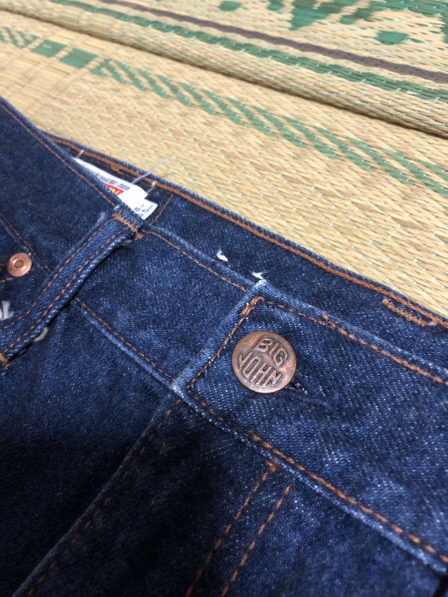 BIG-JOHN ビッグジョン Lot26AW W38 デニム ジーンズ 国産ビンテージ 昭和 レトロ 紙パッチ 赤タブ ZIP UP 濃紺 希少 レア 廃盤 アメカジ_画像2