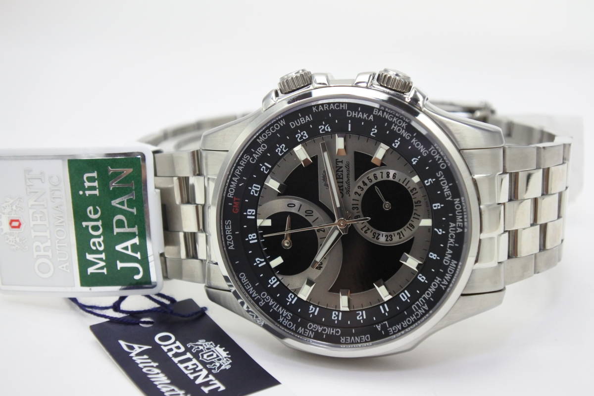 ☆☆☆稀少名機 2008年発売 オリエントオートマチックワールドタイムWV0051FA 自動巻紳士腕時計 耐磁一種日本製 未使用品