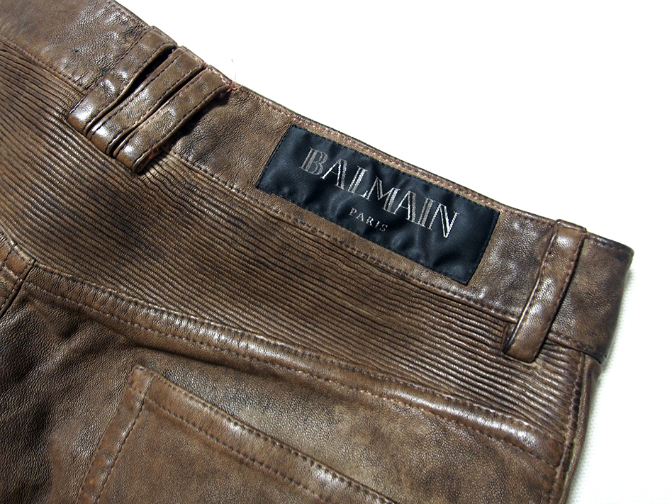 未使用 国内正規 BALMAIN バルマン オム バイカーレザーパンツ