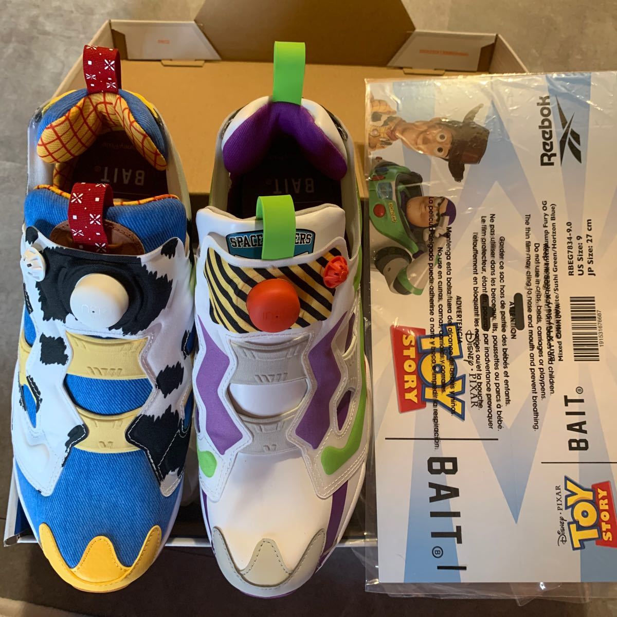 限定 トイストーリー ポンプフューリー toystory reebok bait