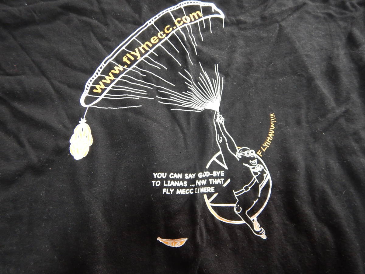  prompt decision motor paraglider Powered paraglider FLYMECC SKY engine T-shirt black M size have on 1 times only 