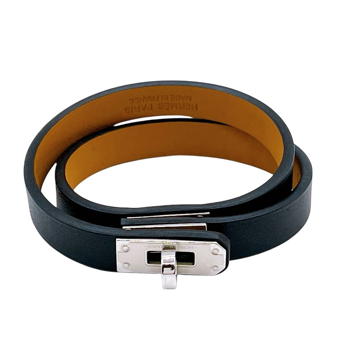 HERMES ミニケリー ブレスレット ドゥブルトゥール エトゥープ T2 極美品 エルメス レザー ミニ ケリードゥブルトゥール
