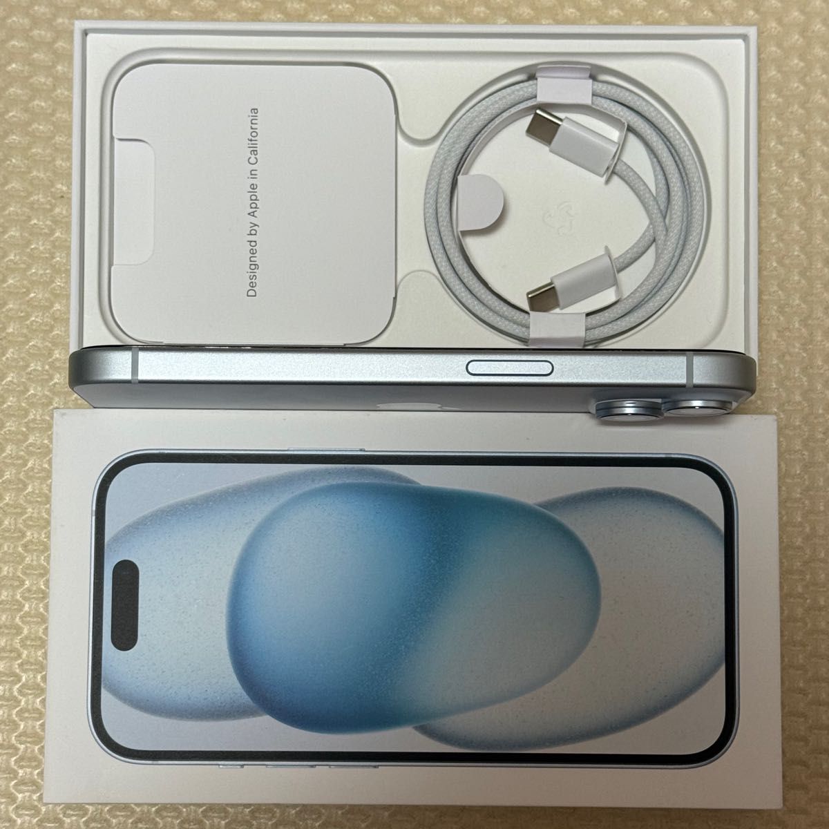 iphone 15 Pro 128GB ブルー バッテリー100% 充放電2回 充放電4回 未使用に近い iPhone15 128GB SIMフリー 本体 ブルー
