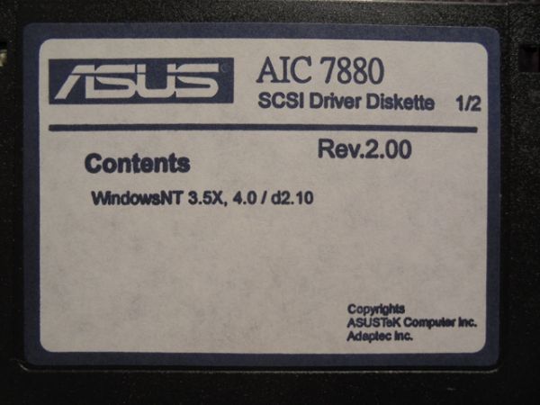 ASUS　AIC 7880　SCSI Driver　フロッピーディスク2枚（WindowsNT 3.5X/4.0）Rev.2.00_画像2