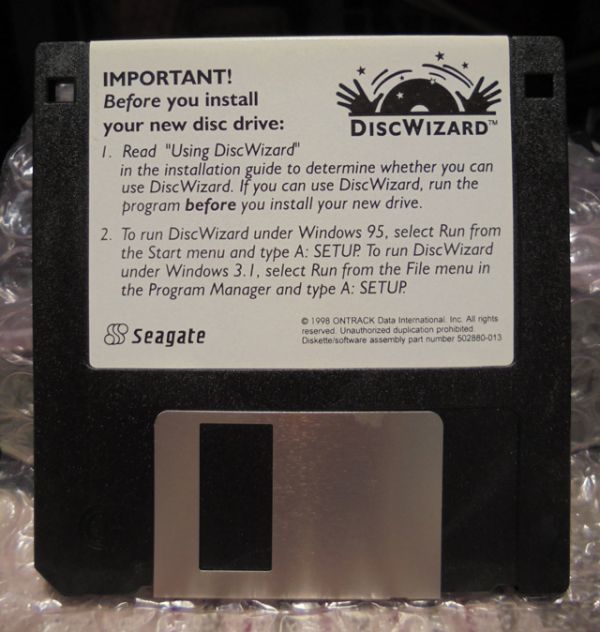 Seagate DiscWizard floppy disk (Windows3.1|Windows95)