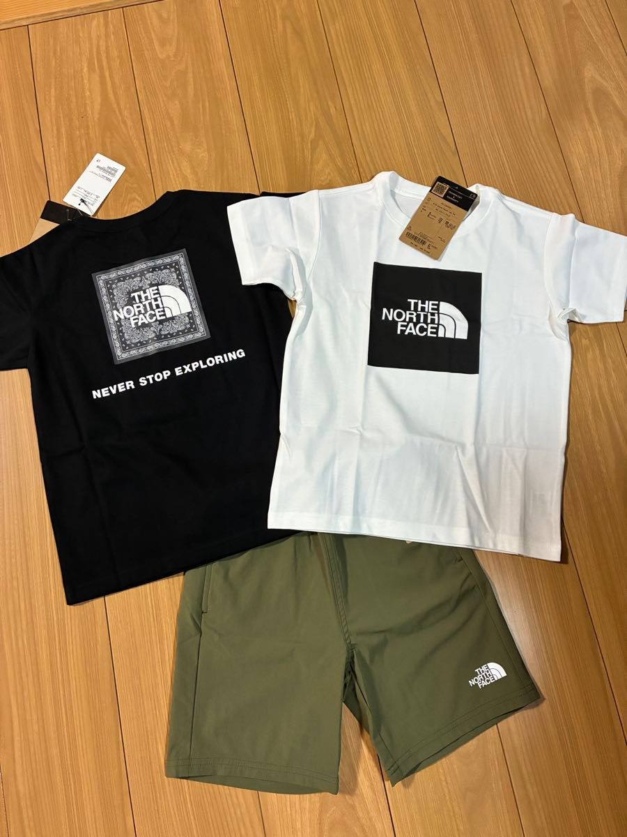 【THE NORTH FACE】 SET UP ★ 半袖 Tシャツ & ショートパンツ 新品 ノースフェイス 130cm 半袖Tシャツ キッズ セット トップス