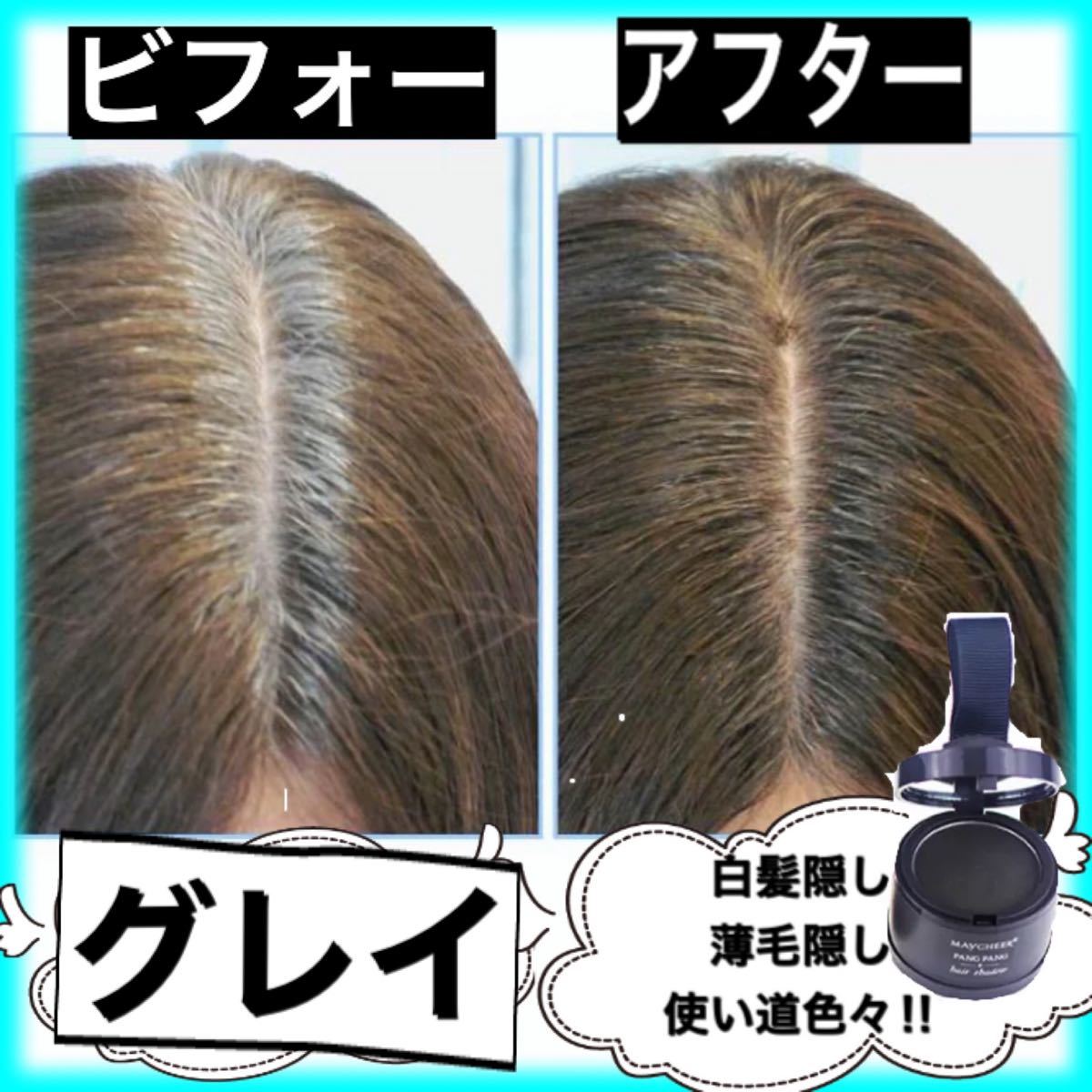 白髪かくし・薄毛かくしヘアパウダー グレイ（ブラック）2点