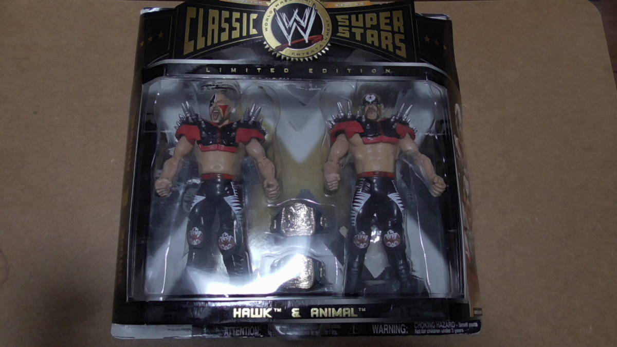 JAKKS WWE CLASSIC SUPER STARS regulation on obdu-m load * Warrior z Hawk & animal limitation figure unopened 