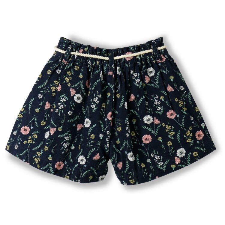 新品 ブランシェス ボタニカル花柄ショートパンツ 80センチ ネイビー 女の子 ベビー 夏_画像2