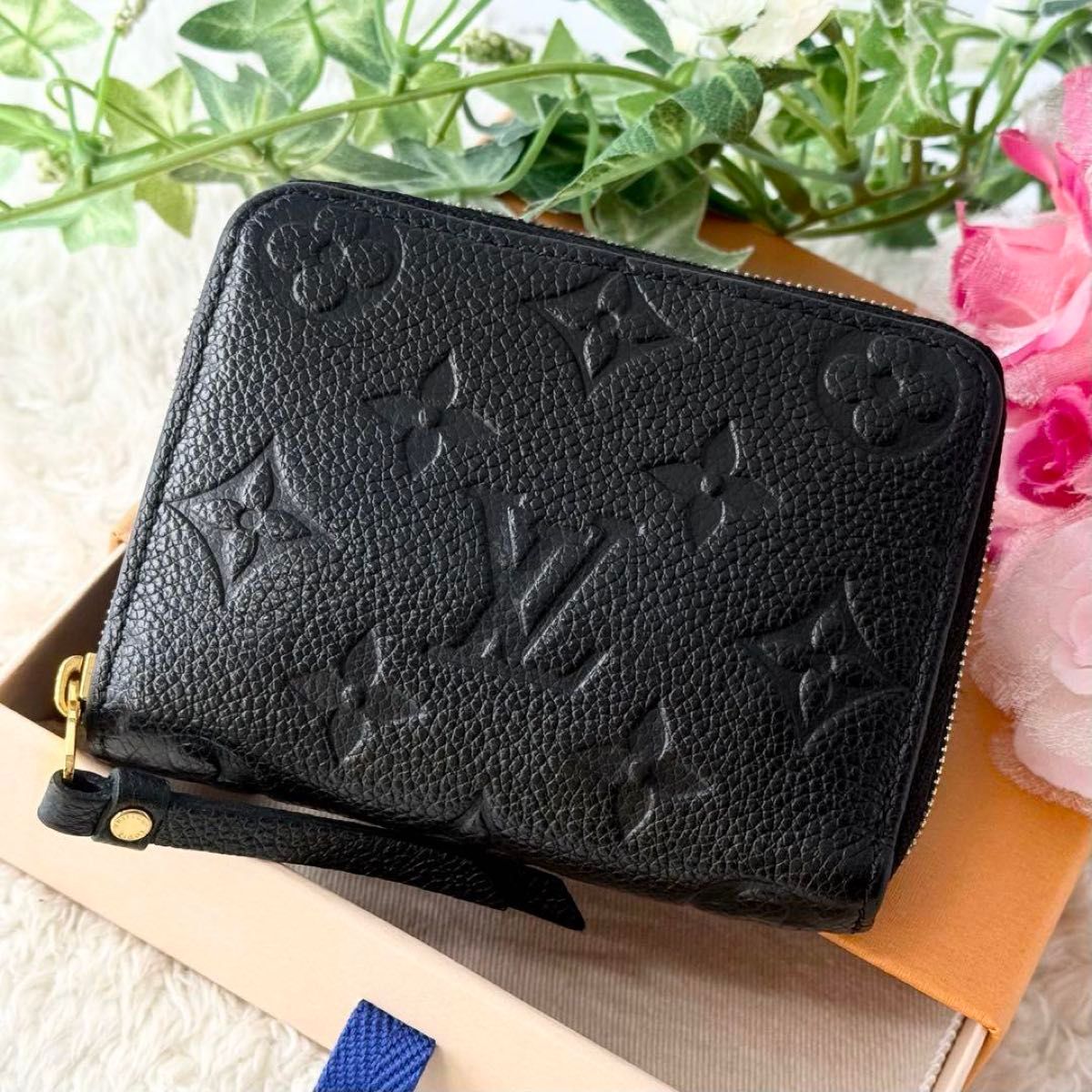 送料込◆希少品【LOUIS VUITTON】ジッピー コイン 財布 ブラック 超極美品 現行 ルイヴィトン アンプラント ジッピーコインパース