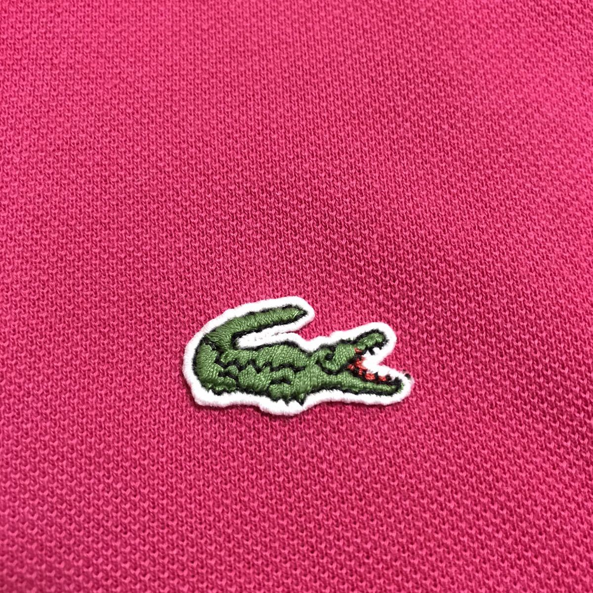 Paypayフリマ Lacoste ラコステ ポロシャツ 半袖シャツ 5 ピンク 刺繍ロゴ ワニ ビックサイズ オーバーサイズ