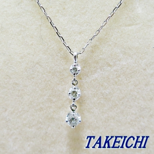 【4℃】K18WG★ネックレス ダイヤモンド【中古】/10020291_画像1